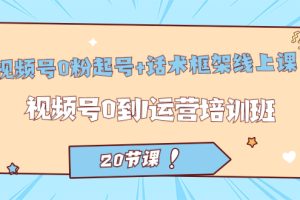 視頻號·0粉起號 話術框架線上課：視頻號0到1運營培訓班（20節課）
