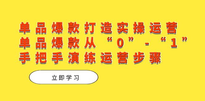 單品爆款打造實操運營，單品爆款從“0”-“1”手把手演練運營步驟插圖