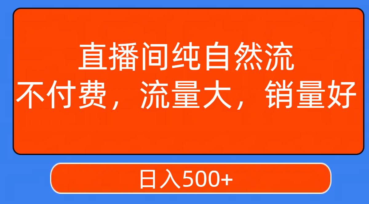 直播間純自然流，不付費，流量大，銷量好，日入500插圖