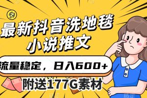 最新抖音洗地毯小說推文，流量穩定，一天收入600（附177G素材）