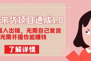 圖文帶貨項目速成1.0：無需真人出鏡，無需自己發貨，無需開播也能賺錢！