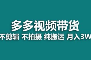 【藍海項目】多多視頻帶貨，純搬運一個月搞了5w傭金，小白也能操作【揭秘】