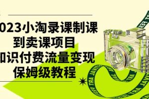 2023小淘錄課制課到賣課項(xiàng)目，知識(shí)付費(fèi)流量變現(xiàn)保姆級(jí)教程