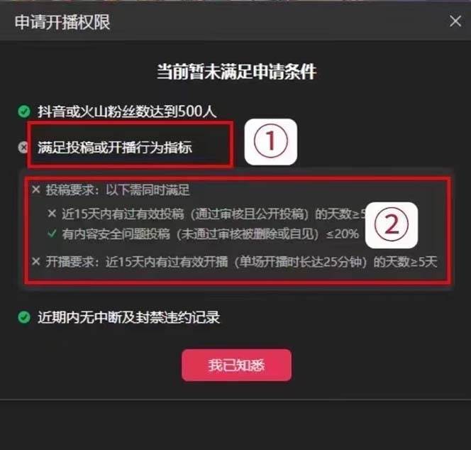 外面收費(fèi)688的抖音直播伴侶新規(guī)則跳過投稿或開播指標(biāo)插圖2