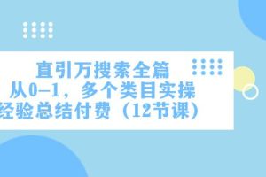 直引萬(wàn)·搜索全篇，從0-1，多個(gè)類目實(shí)操經(jīng)驗(yàn)總結(jié)付費(fèi)（12節(jié)課）