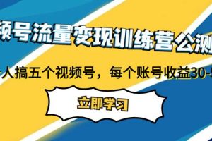視頻號(hào)流量變現(xiàn)訓(xùn)練營公測1.0：一個(gè)人搞五個(gè)視頻號(hào)，每個(gè)賬號(hào)收益30-50