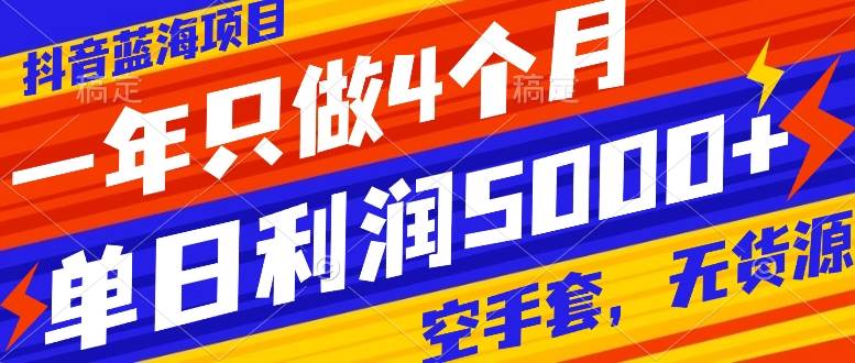 抖音藍海項目，一年只做4個月，空手套，無貨源，單日利潤5000插圖