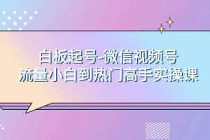白板起號(hào)-微信視頻號(hào)流量小白到熱門(mén)高手實(shí)操課