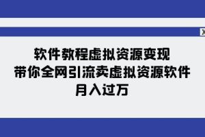 軟件教程虛擬資源變現：帶你全網引流賣虛擬資源軟件，月入過萬（11節課）