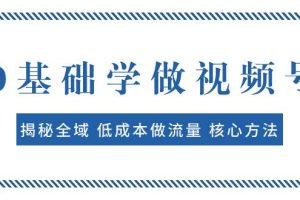 0基礎(chǔ)學(xué)做視頻號(hào)：揭秘全域 低成本做流量 核心方法  快速出爆款 輕松變現(xiàn)