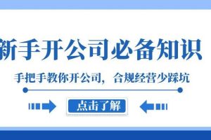 新手-開公司必備知識，手把手教你開公司，合規經營少踩坑（133節課）