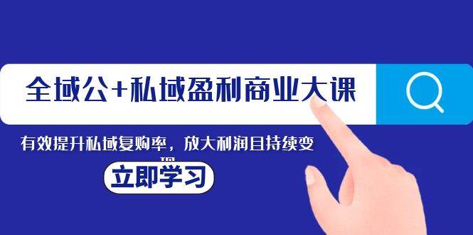 全域公 私域盈利商業(yè)大課，有效提升私域復(fù)購率，放大利潤且持續(xù)變現(xiàn)插圖