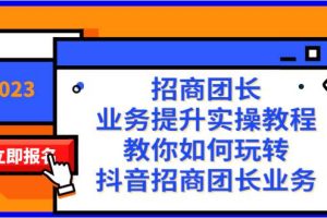 招商團(tuán)長(zhǎng)-業(yè)務(wù)提升實(shí)操教程，教你如何玩轉(zhuǎn)抖音招商團(tuán)長(zhǎng)業(yè)務(wù)（38節(jié)課）