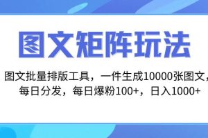 圖文批量排版工具，矩陣玩法，一鍵生成10000張圖，每日分發(fā)多個賬號