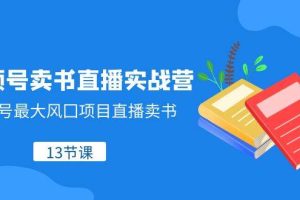 視頻號-賣書直播實戰營，視頻號最大風囗項目直播賣書（13節課）