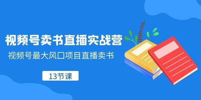 視頻號-賣書直播實戰營，視頻號最大風囗項目直播賣書（13節課）插圖