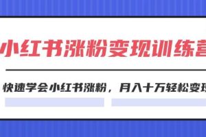 2024小紅書(shū)漲粉變現(xiàn)訓(xùn)練營(yíng)，快速學(xué)會(huì)小紅書(shū)漲粉，月入十萬(wàn)輕松變現(xiàn)(40節(jié))