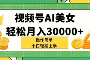 視頻號AI美女，輕松月入30000+,操作簡單小白也能輕松上手