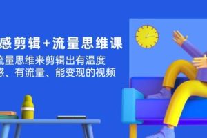 高級(jí)感 剪輯+流量思維：用流量思維剪輯出有溫度/有質(zhì)感/有流量/能變現(xiàn)視頻