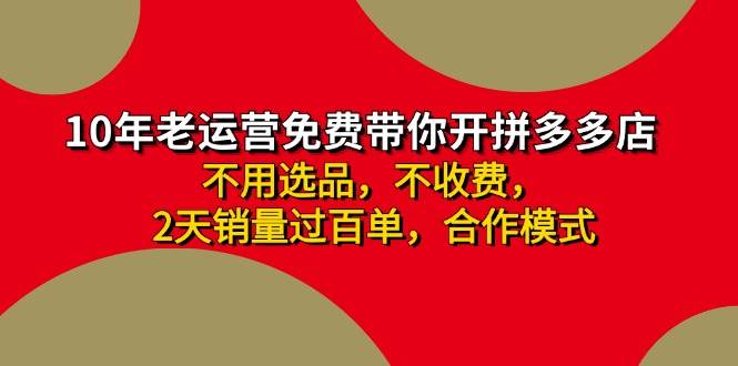 拼多多-合作開店日入4000+兩天銷量過百單，無學費、老運營教操作、小白…插圖