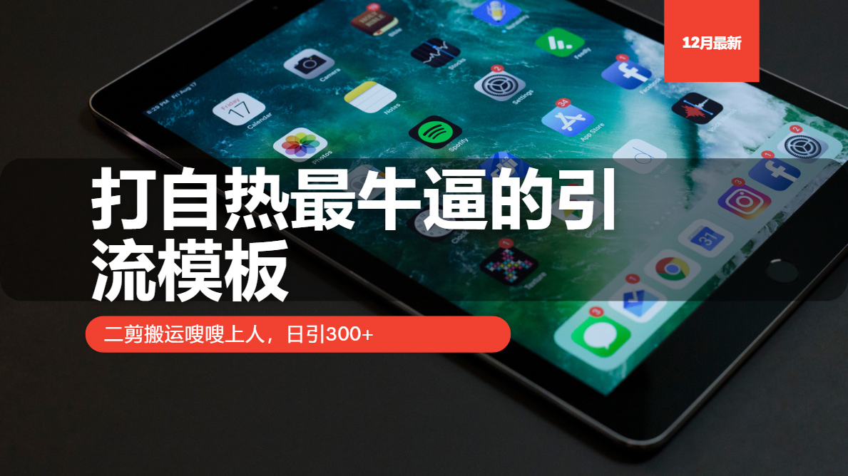 打自熱最牛逼的引流模板，日引300+，二剪搬運嗖嗖上人