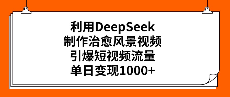 利用DeepSeek制作治愈風(fēng)景視頻，引爆短視頻流量，單日變現(xiàn)1000+插圖