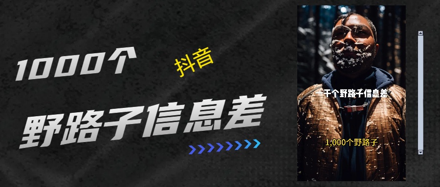 抖音一千個野路子信息差最新玩法教程引流＋變現(xiàn)的玩法具體拆解