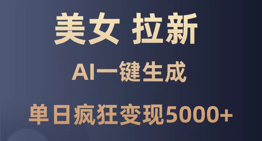 美女暴力拉新，通過AI一鍵生成，單日瘋狂變現(xiàn)5000+，純小白一學(xué)就會！