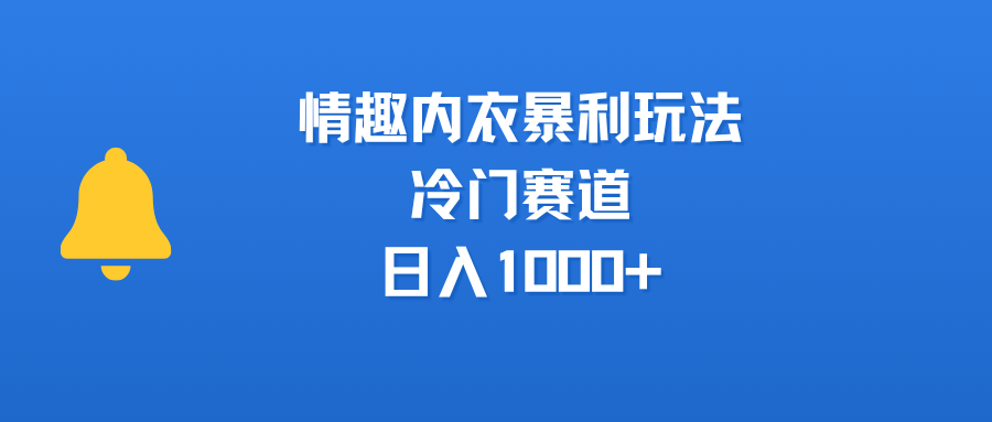 情趣內(nèi)衣暴利玩法，冷門賽道，日入1000+