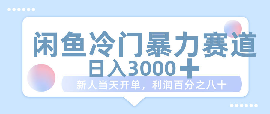 閑魚冷門暴力賽道，一單 80%利潤，新人輕松日入 1000+插圖