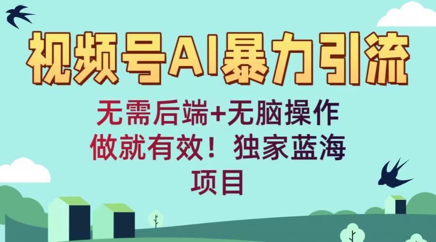 視頻號AI暴力引流：無需后端+無腦操作，做就有效！獨家藍海項目插圖