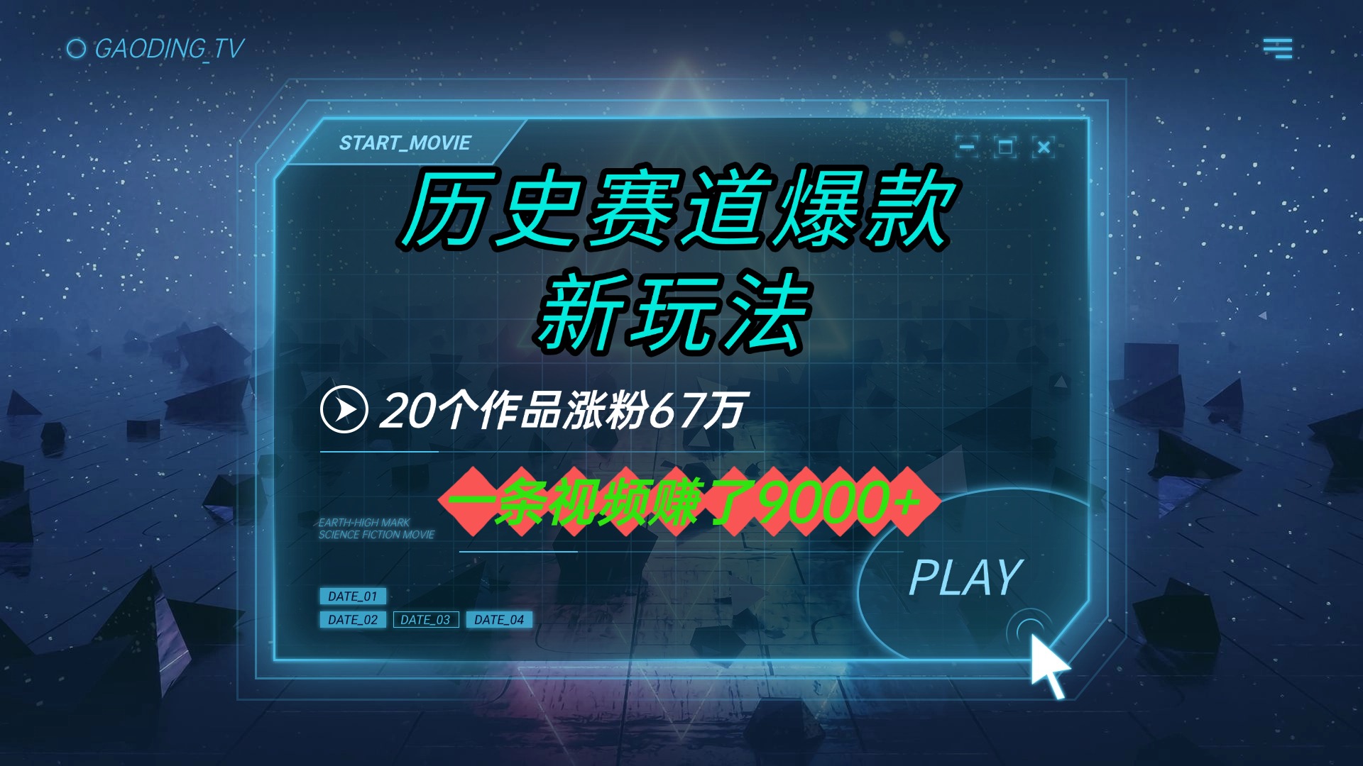 20個(gè)作品漲粉67萬，一條視頻賺了9000+，歷史賽道爆款新玩法