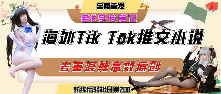 海外tiktok小說推文暴力項目，高停留率，高轉化率，上手后一天搞頓飯錢不是問題