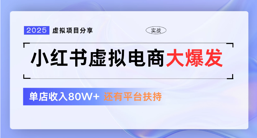 小紅書虛擬店鋪  藍海項目  小白輕松一天300+
