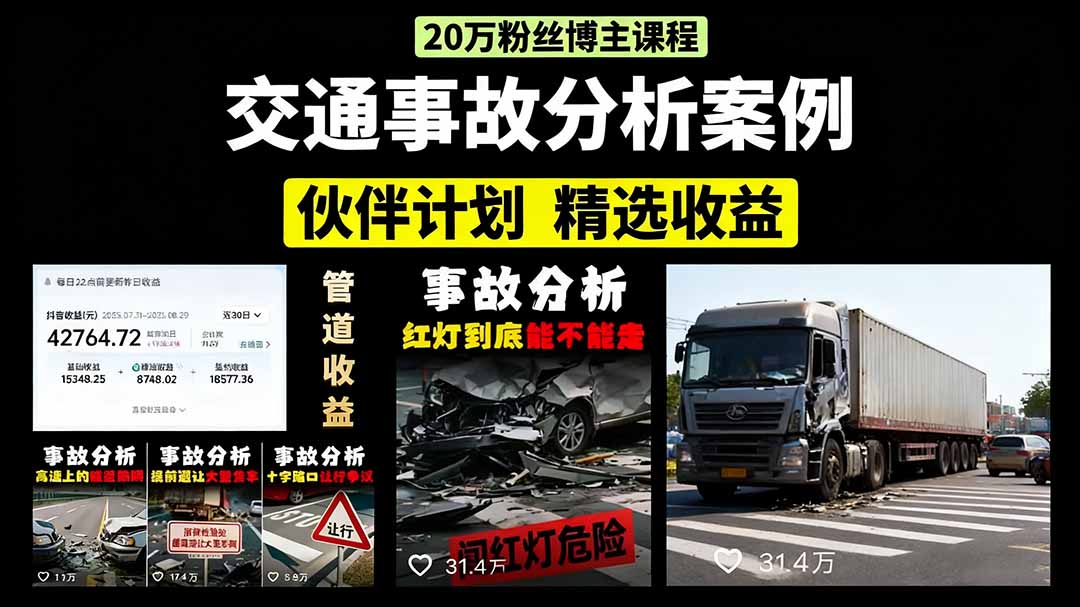 交通事故分析案例短視頻，剪輯技巧+文案模板+配音教學插圖