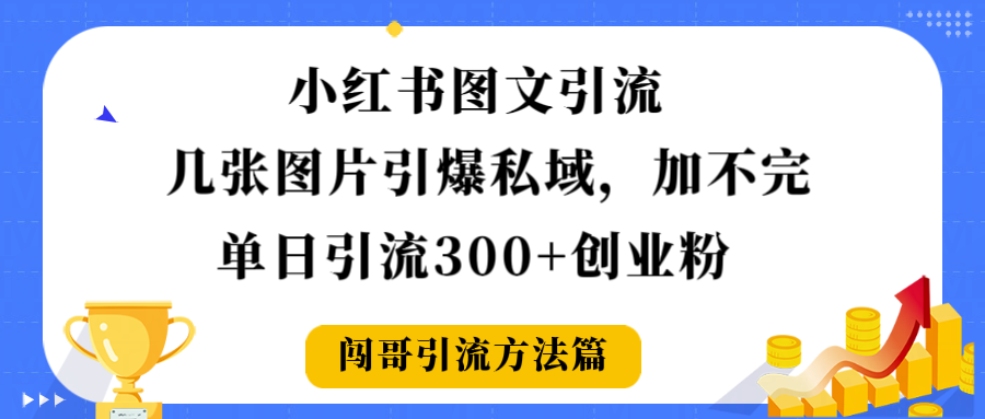小紅書圖文引流，幾張圖片引爆私域加不完，單日引流300＋創(chuàng)業(yè)粉