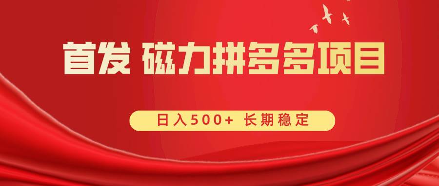 首發(fā) 磁力拼多多自擼  日入500