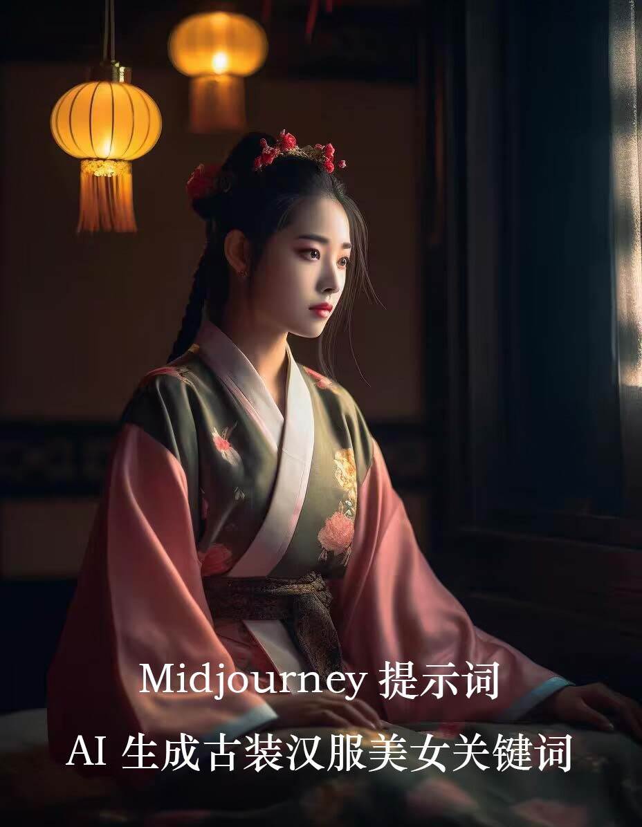 Midjourney關(guān)鍵詞-AI生成中國風古裝漢服美女人像提示關(guān)鍵詞插圖1