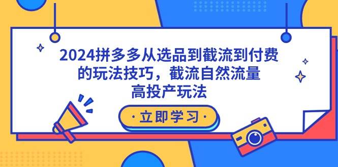 2024拼多多從選品到截流到付費的玩法技巧，截流自然流量玩法，高投產玩法