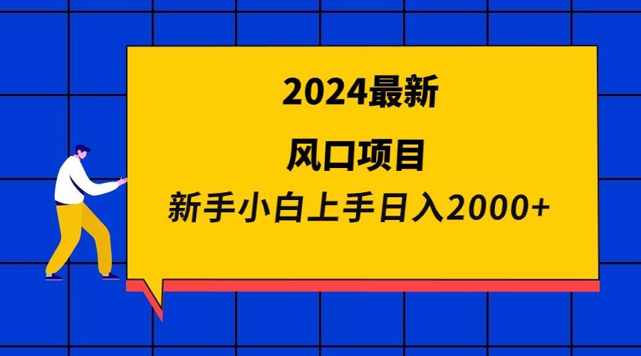 2024最新風(fēng)口項(xiàng)目 新手小白日入2000+