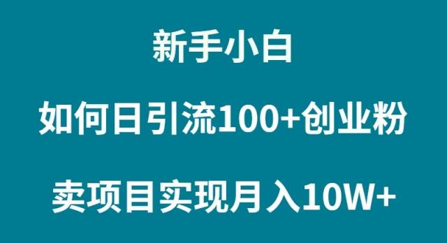 新手小白如何通過賣項目實現(xiàn)月入10W+