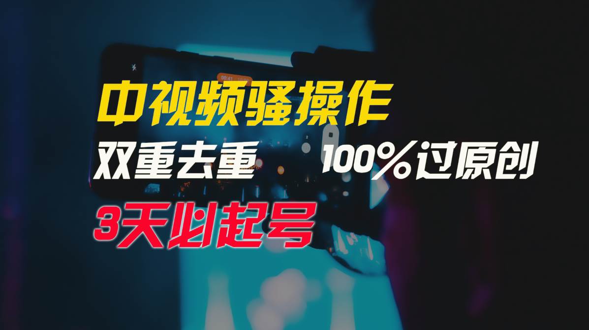 中視頻騷操作，雙重去重100%過(guò)原創(chuàng)，3天比必起號(hào)，簡(jiǎn)單無(wú)腦，月入3W+