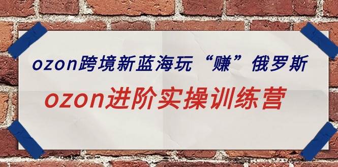 ozon跨境新藍海玩“賺”俄羅斯，ozon進階實操訓練營
