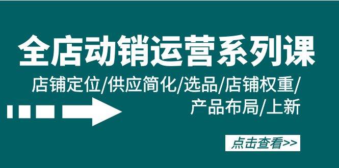 全店·動(dòng)銷運(yùn)營系列課：店鋪定位/供應(yīng)簡化/選品/店鋪權(quán)重/產(chǎn)品布局/上新