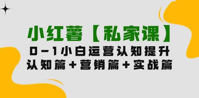 小紅薯【私家課】0-1玩賺小紅書內(nèi)容營(yíng)銷，認(rèn)知篇+營(yíng)銷篇+實(shí)戰(zhàn)篇（11節(jié)課）