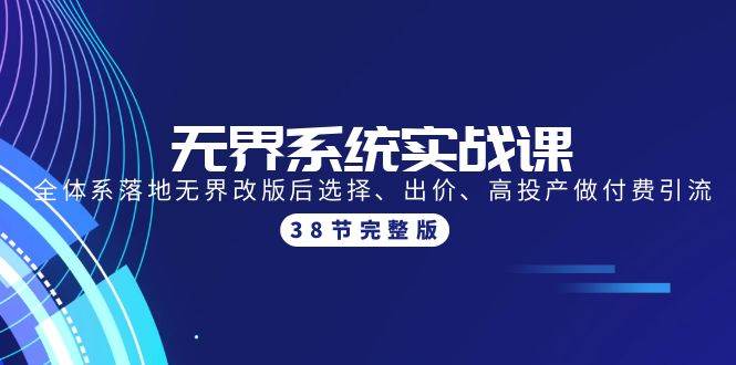 無界系統實戰課：全體系落地無界改版后選擇、出價、高投產做付費引流-38節
