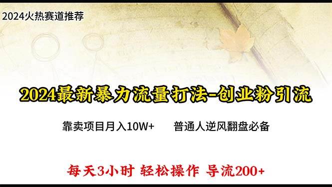 2024年最新暴力流量打法，每日導入300+，靠賣項目月入10W+
