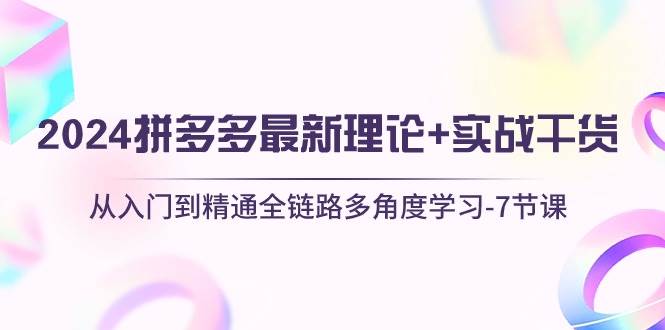 2024拼多多 最新理論+實戰干貨，從入門到精通全鏈路多角度學習-7節課
