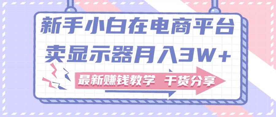 新手小白如何做到在電商平臺賣顯示器月入3W+，最新賺錢教學干貨分享