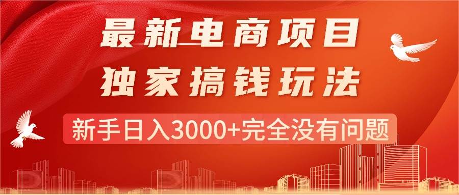 最新電商項目-搞錢玩法，新手日入3000+完全沒有問題